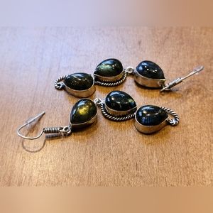 1 pair EUC Labradorite Earrings Earthbound Trading